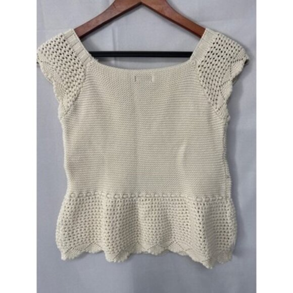 Art Class XL Cream Knit Top With Scallop Hem - Picture 3 of 4